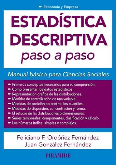 Estadística descriptiva paso a paso | 9788436843781 | Ordóñez Fernández, Feliciano F. / González Fernández, Juan
