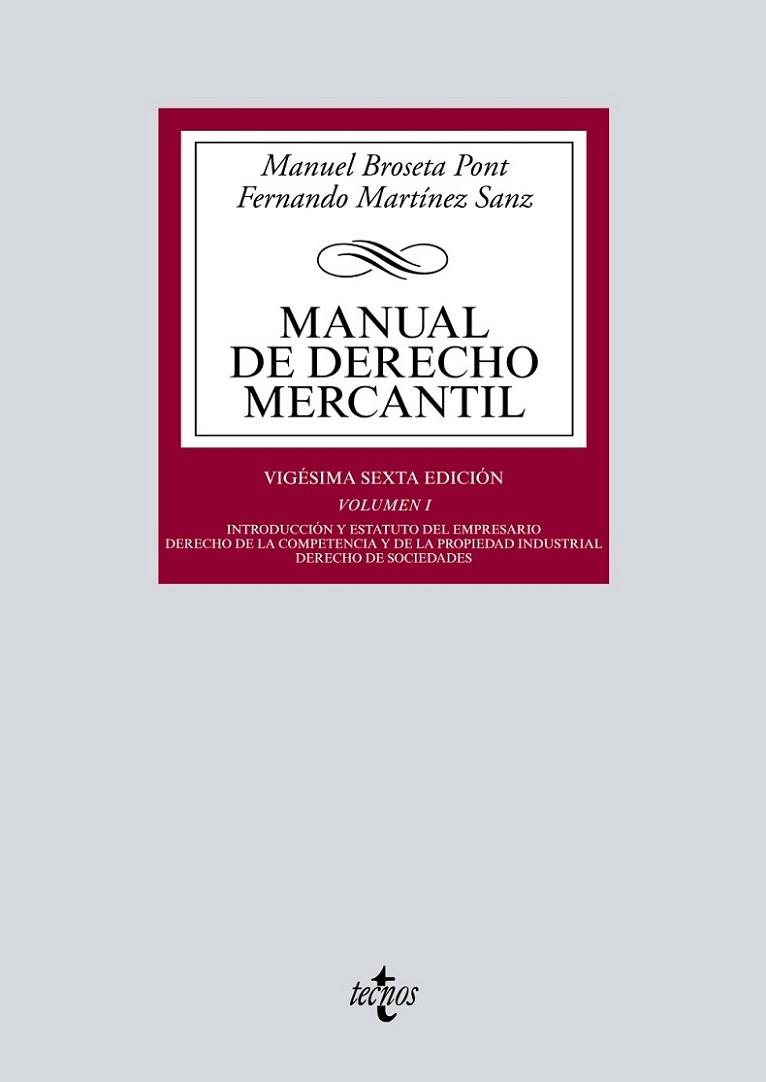 Manual de Derecho Mercantil | 9788430977529 | Broseta Pont, Manuel / Martínez Sanz, Fernando