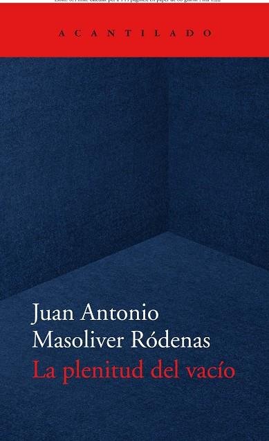 La plenitud del vacío | 9788418370779 | Masoliver Ródenas, Juan Antonio