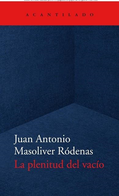 La plenitud del vacío | 9788418370779 | Masoliver Ródenas, Juan Antonio