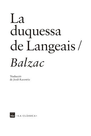 La duquessa de Langeais | 9788418858161 | Balzac, Honoré de