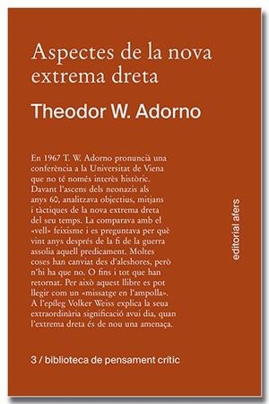 Aspectes de la nova extrema dreta | 9788418618413 | Adorno, Theodor W.