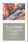 Crítica de la cultura y sociedad II | 9788446016793 | Adorno, Theodor W.