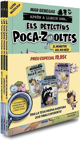 Pack Aprèn a llegir amb... Els detectius Poca-zooltes!  1,2 i 3: En lletra MAJÚS | 9791387519438 | Benegas, Mar