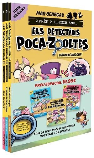 PACK Aprèn a llegir amb... Els detectius Poca-zooltes!  4,5 i 6: En lletra MAJÚS | 9791387782009 | Benegas, Mar