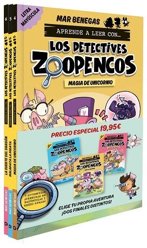 Pack Aprende a leer con... ¡Los Detectives Zoopencos! 4, 5 y 6: En letra MAYÚSCU | 9788408299226 | Benegas, Mar