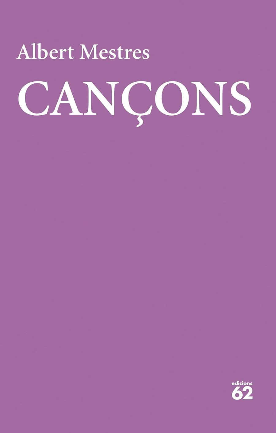 Cançons | 9788429783162 | Mestres Emilió, Albert
